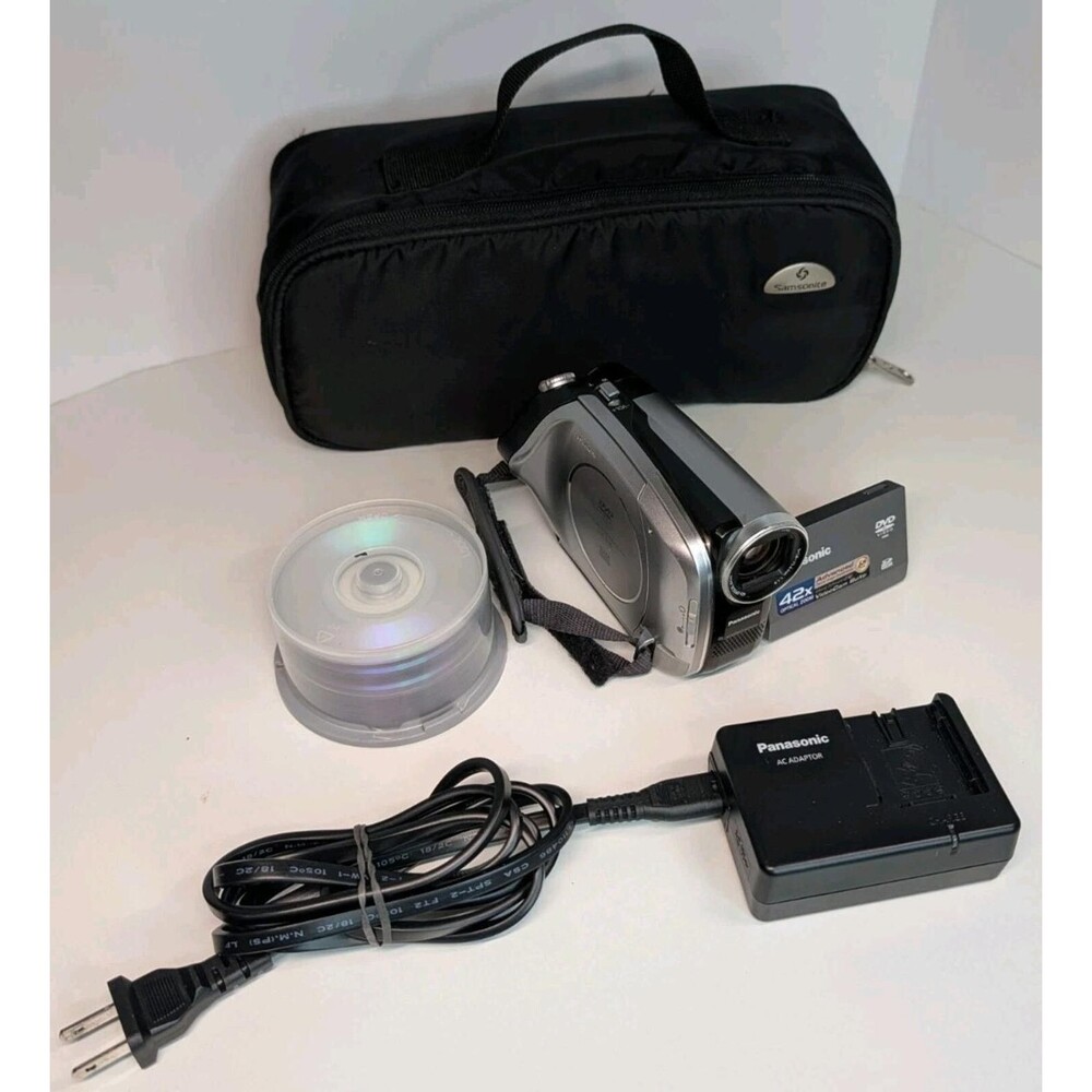 Panasonic VDR-D50P DVD Camcorder 42x Optical Zoom Battery Charger Case Tested